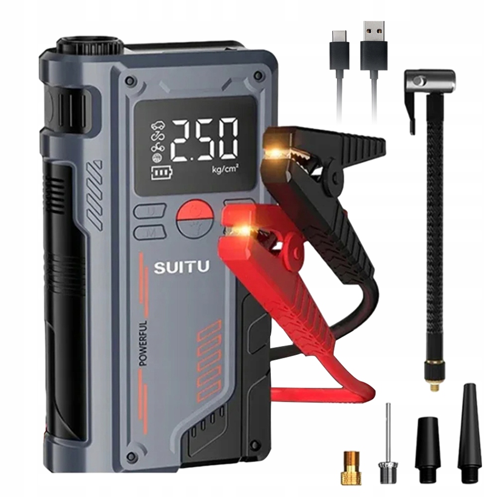 Výkonný Nouzový Startovací Zdroj Jump Starter 20000 Mah Pro Vzduchové Čerpadlo