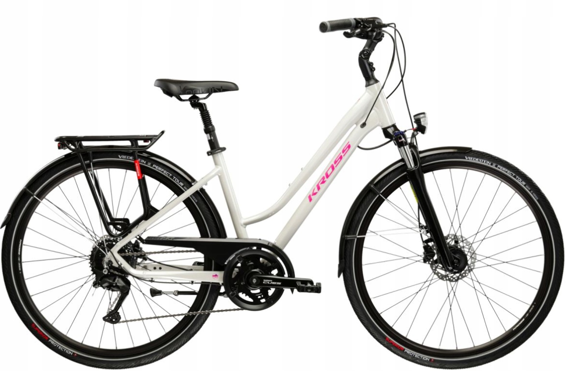 Rower trekkingowy damski Kross Trans 5.0 M(17") 28 szary/różowy połysk