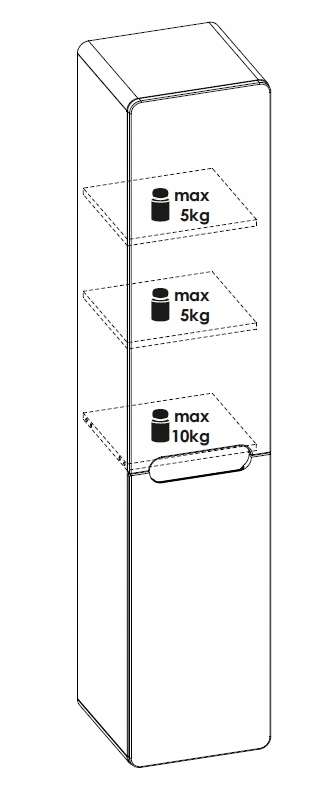Słupek z koszem na pranie ARUBA CRAFT 804 Szerokość mebla 35 cm