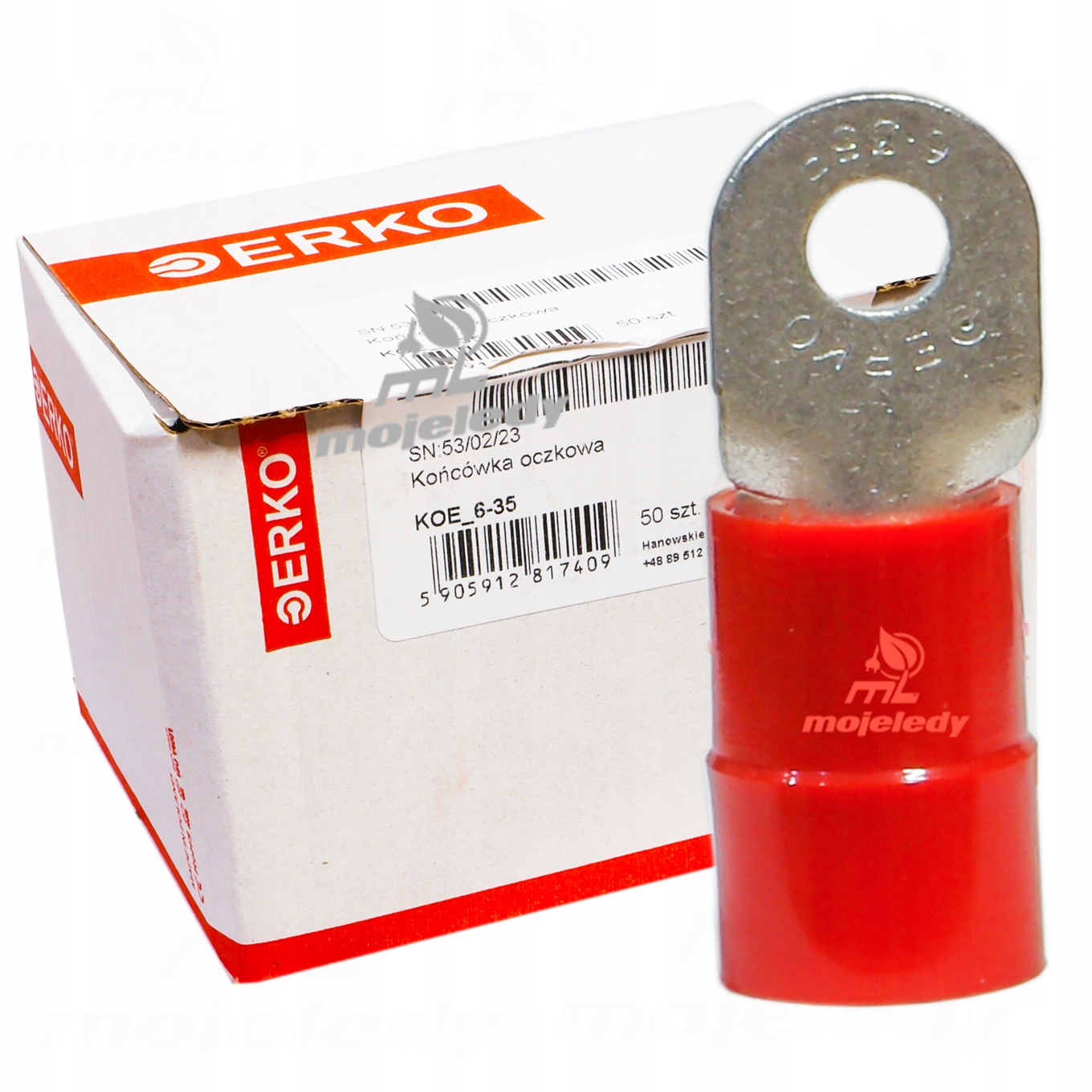 Izolovaná očková koncovka Koe 6 35 Erko 50ks