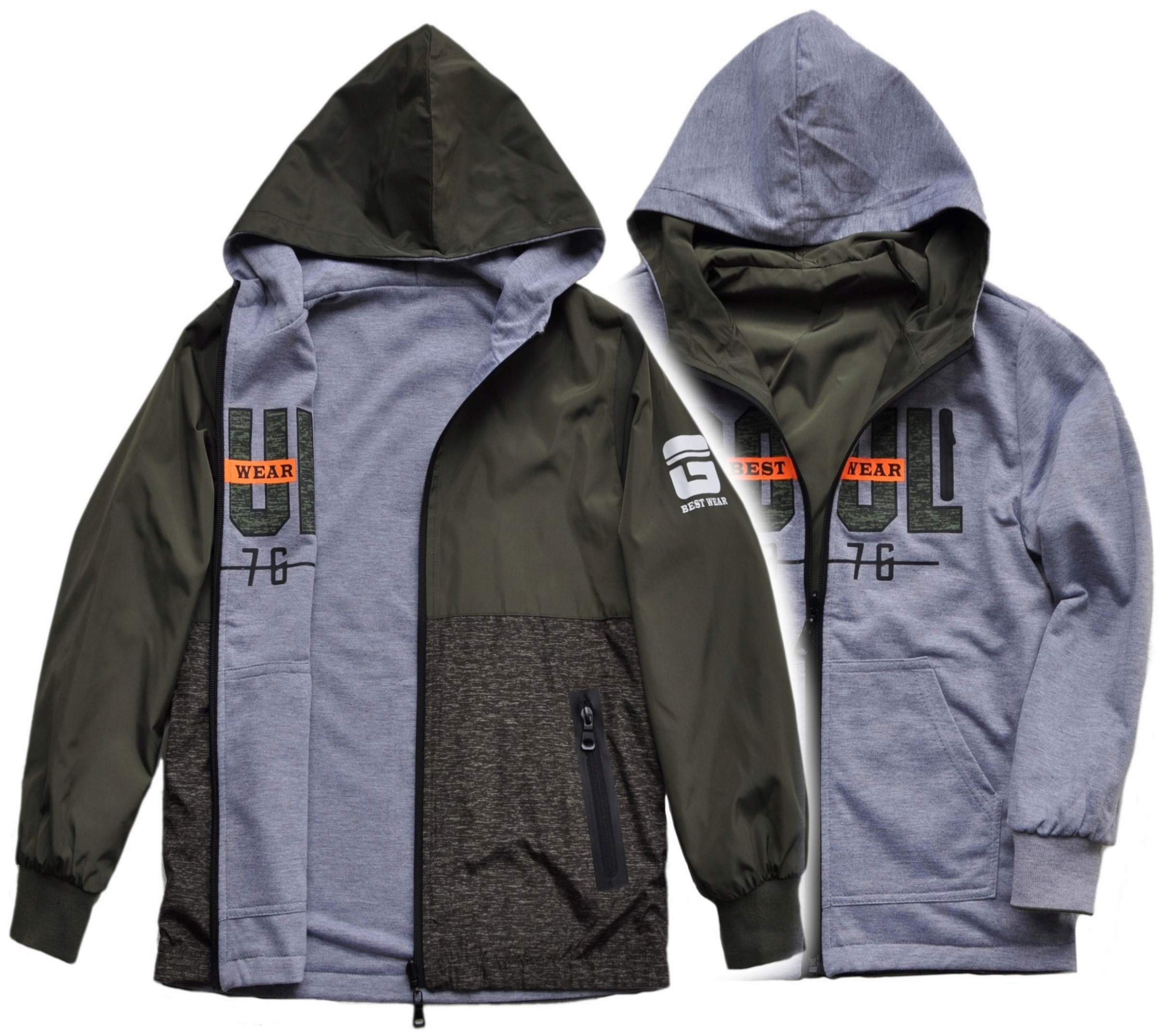 SOUL Kurtka DWUSTRONNA przejściowa khaki Wiosna/Jesień r 134/140