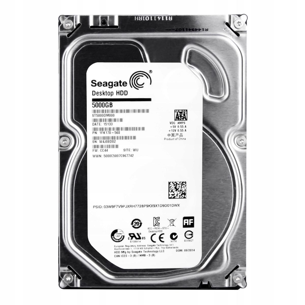 Seagate Desktop Hdd 5TB 5.9K 128MB Sata III 3.5'' ST5000DM000