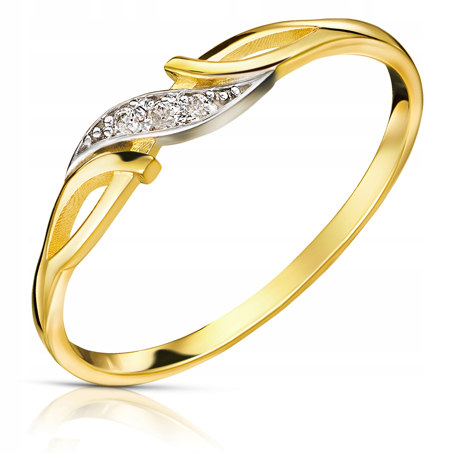 Złoty Pierścionek Zaręczynowy 333 8K Cyrkonia r18