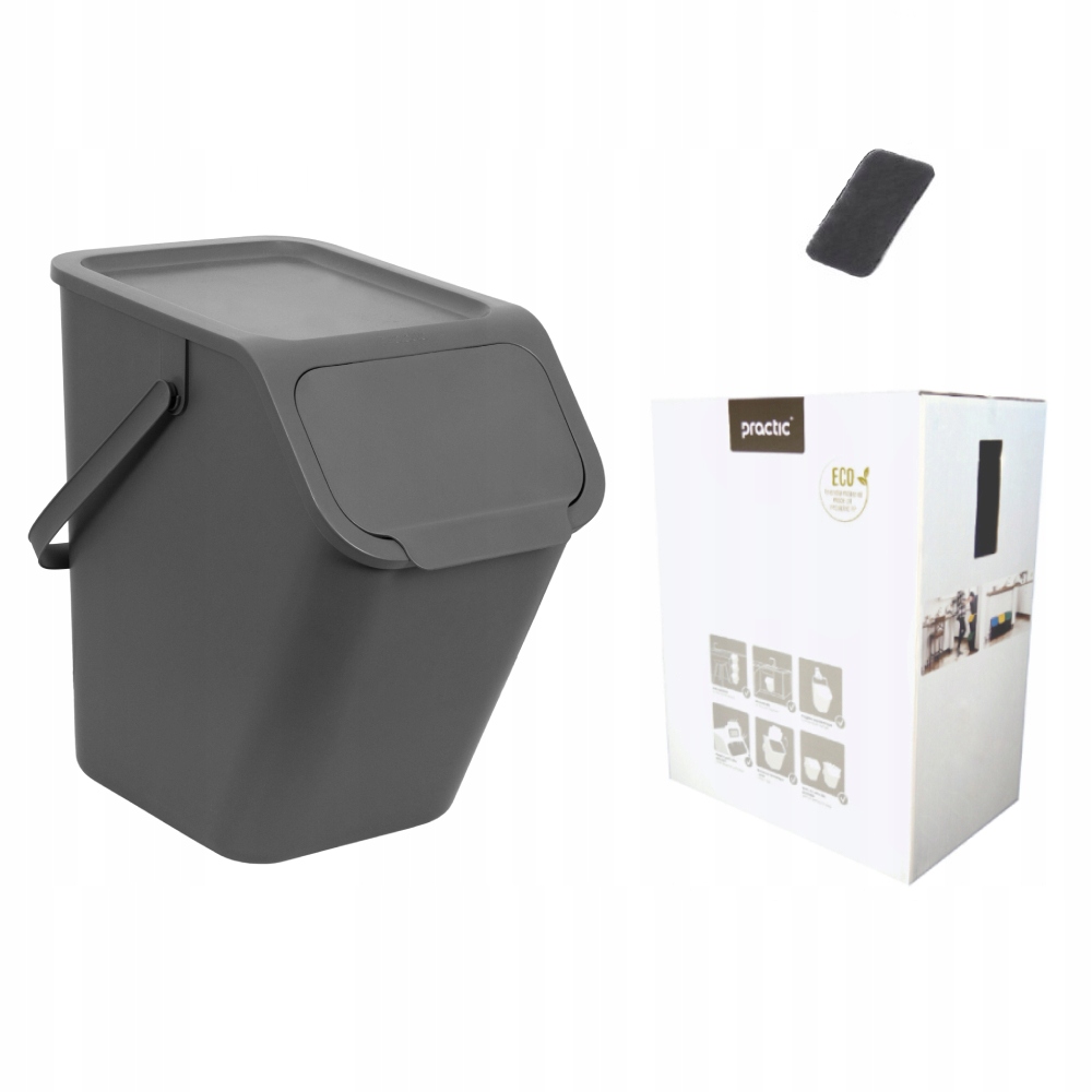 

Kosz do Segregacji Śmieci Odpadów Pojemnik Szary