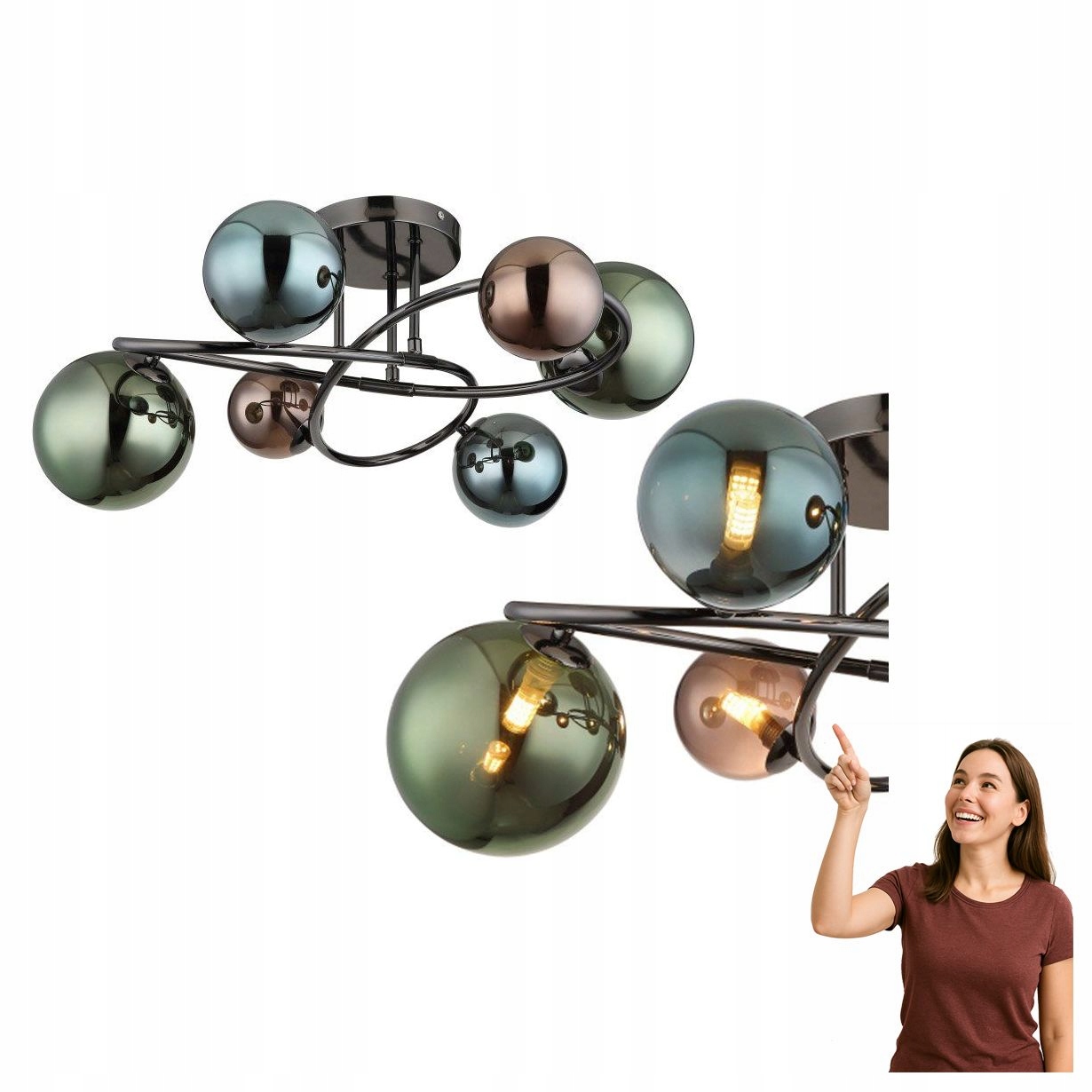 Stropná lampa Riha 56142-6D Globo