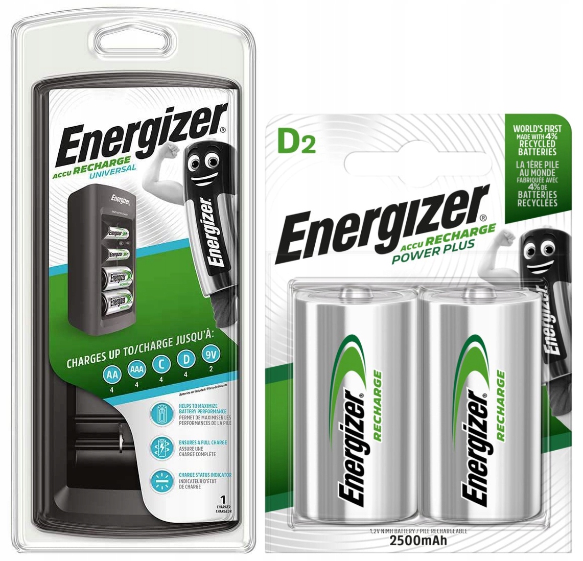 Energizer Nabíječka Akumulátorů R6 R3 R14 R20 9V 2x Energizer R20 D
