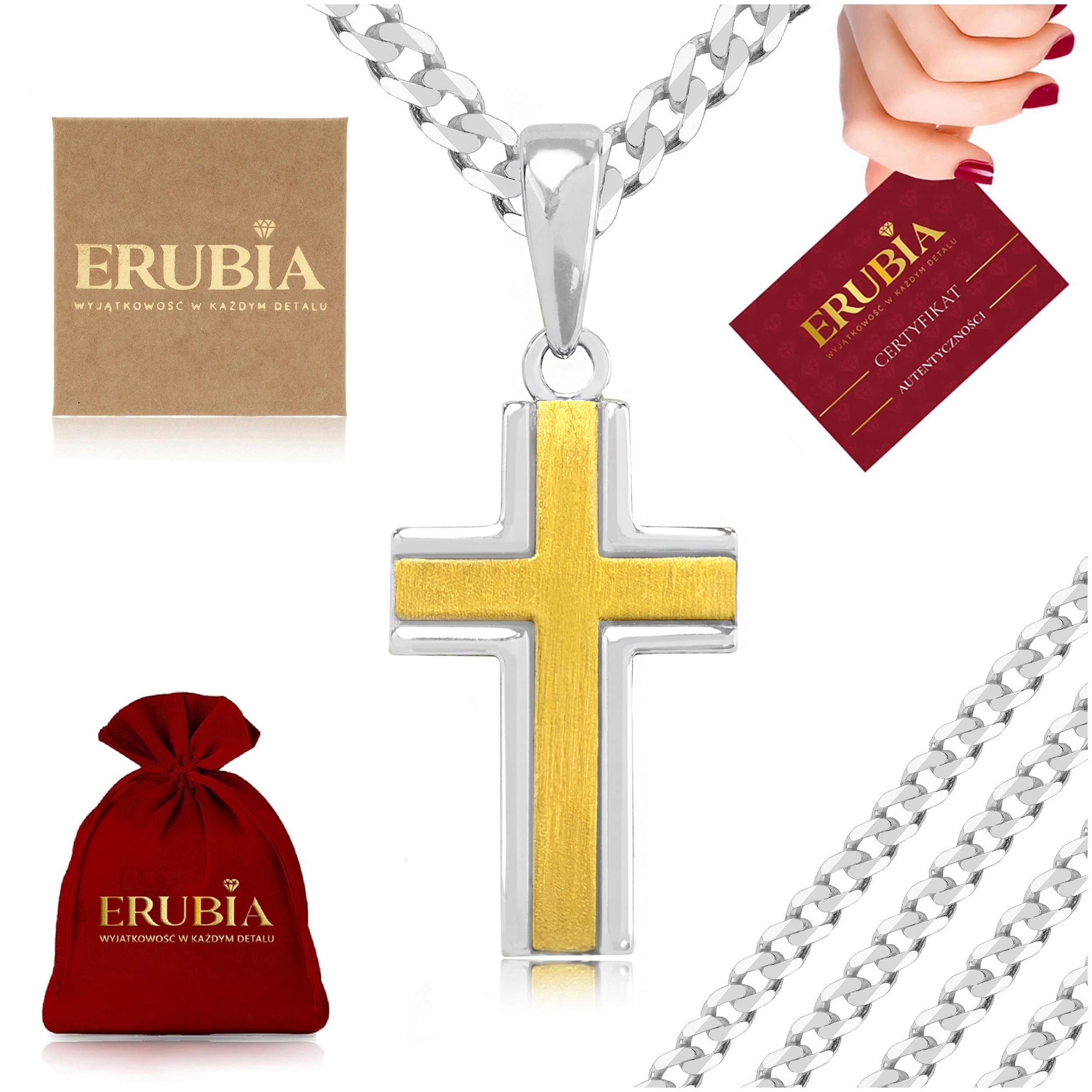 Stříbrný Řetízek Pánský 925 Náhrdelník S Křížem Pro Chlapa Syna 60 CM 4,5 MM