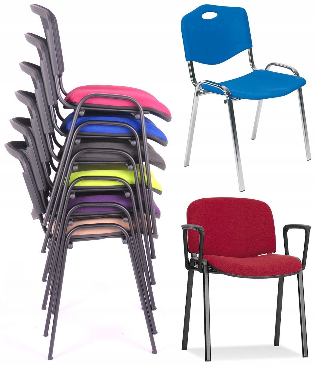 Krzesło do poczekalni ISO Plastic CR GRAFITOWE NS Głębokość mebla 57 cm