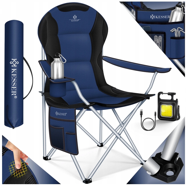 Fotel Kesser Krzesło wędkarskie niebieski