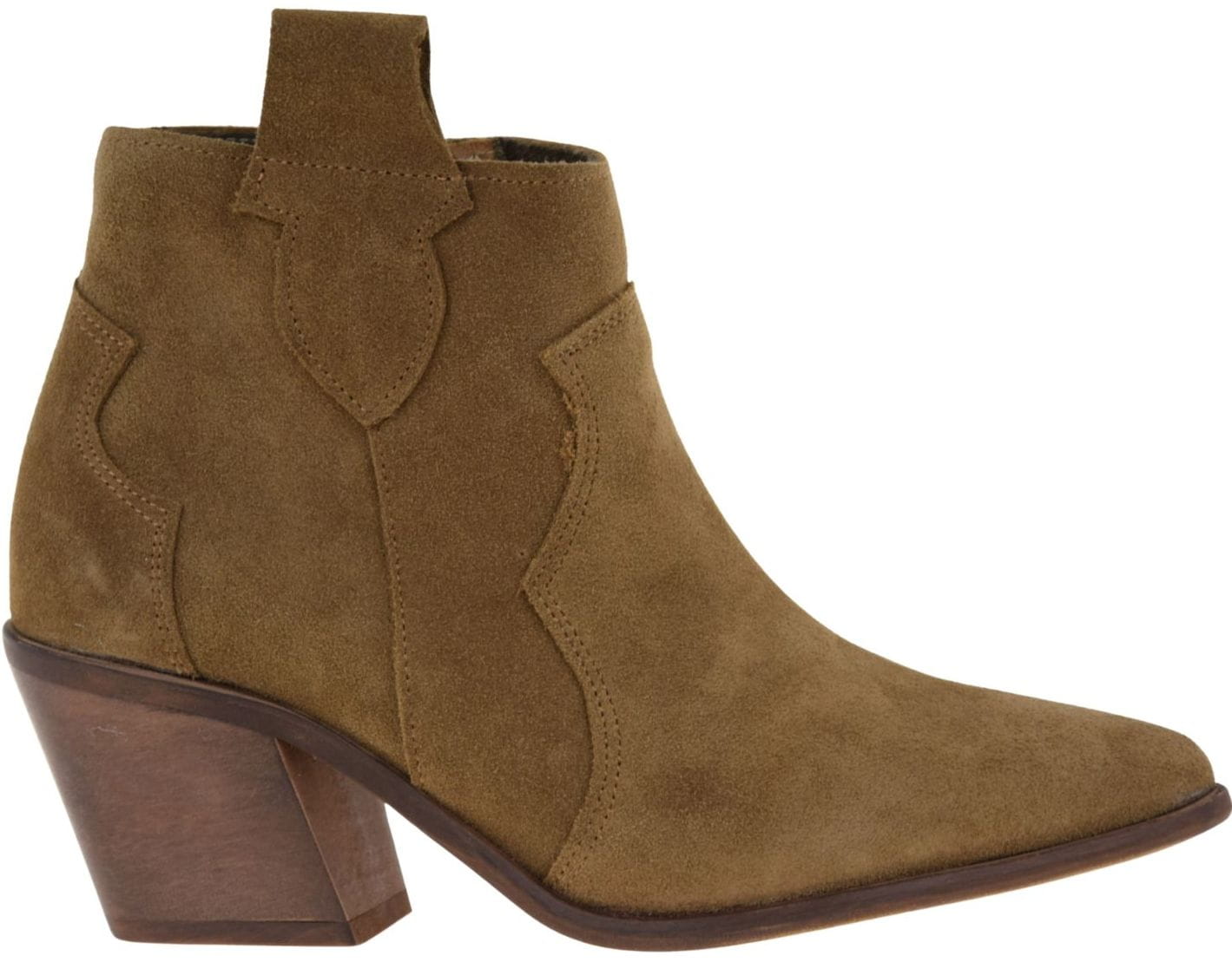 Kovbojské Boty hnědé kotníkové boty nad kotník nubuková kůže Nicole 3153 VEL.38