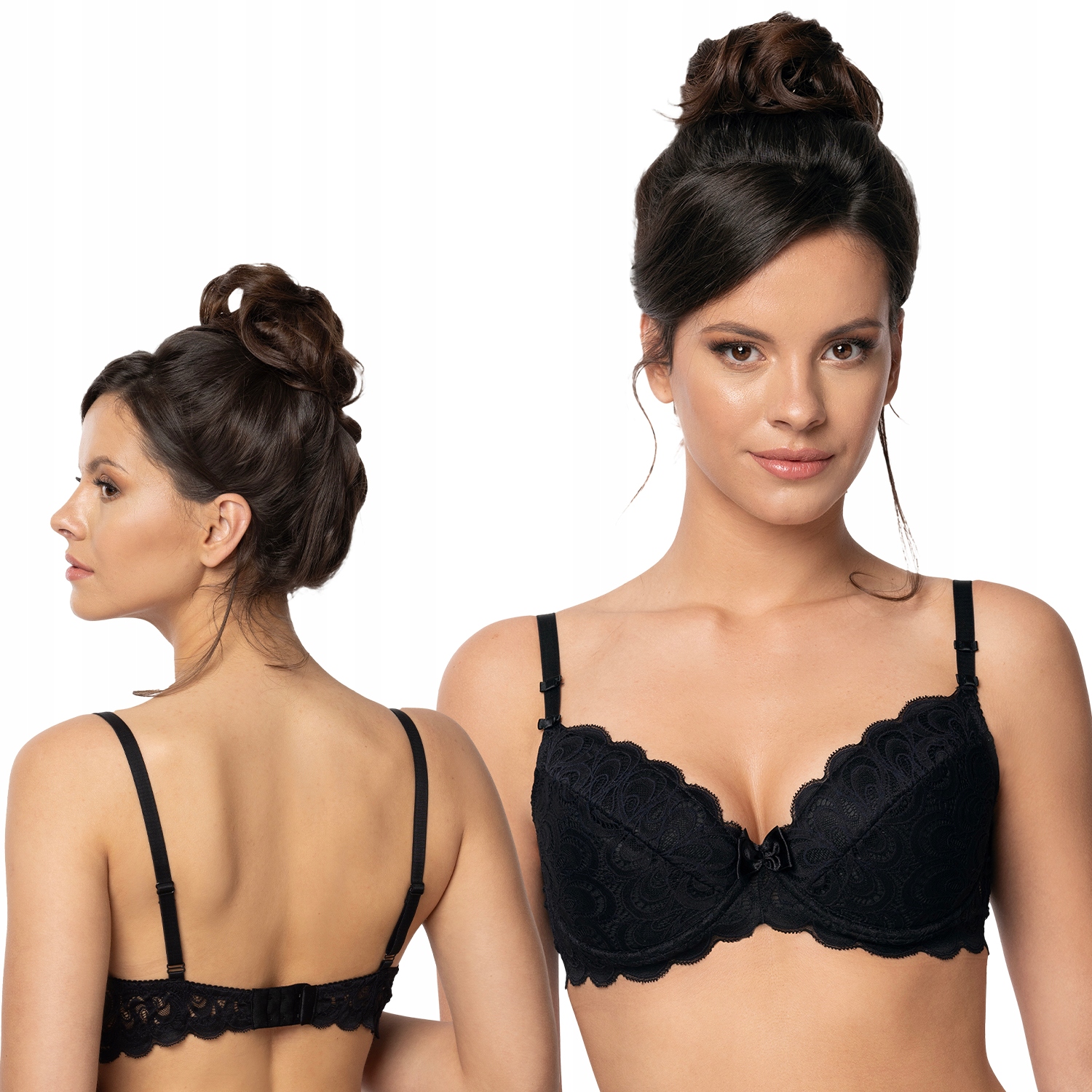 Róża Termena černá 70C Push-up podprsenka
