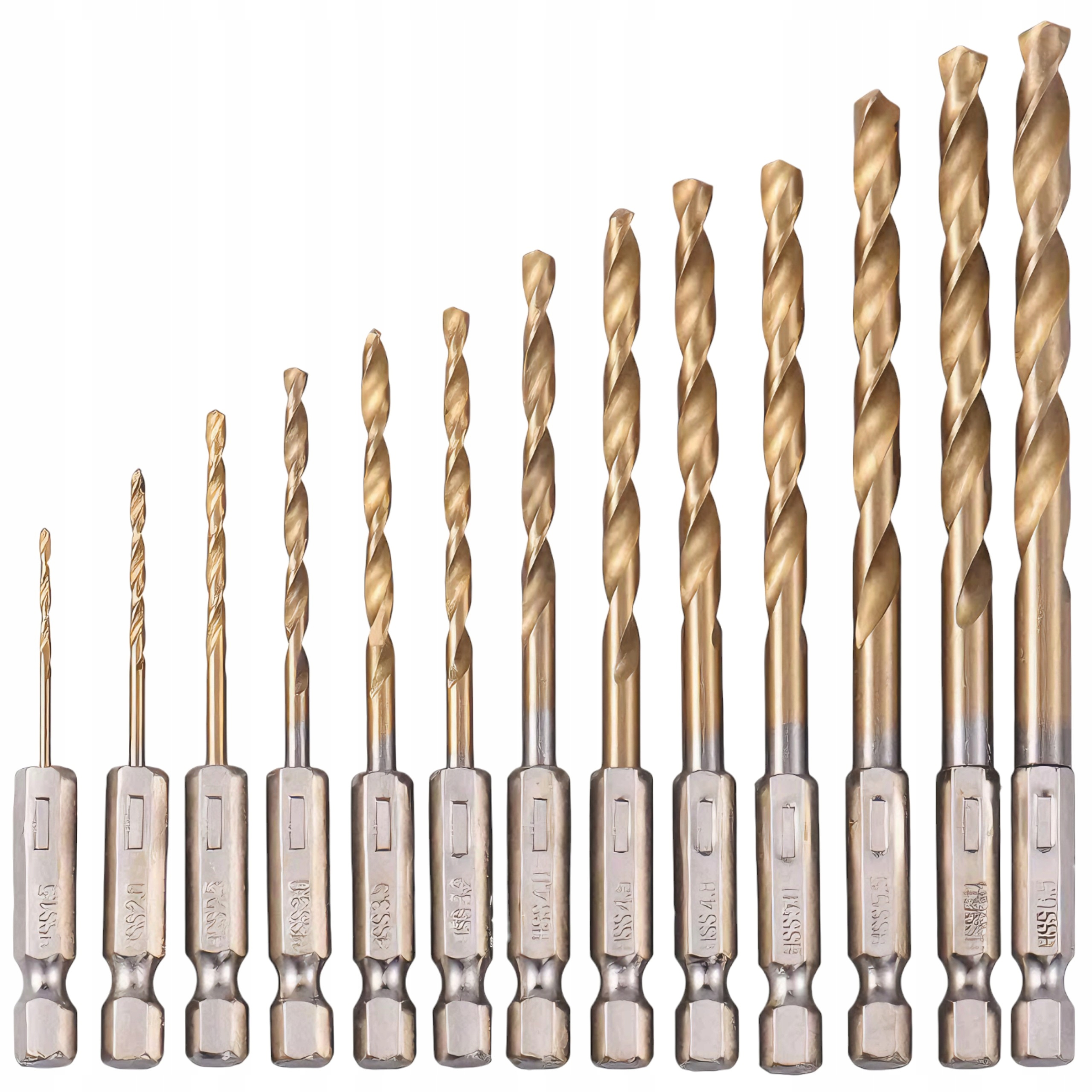 ZESTAW WIERTEŁ WIERTŁA DO WKRĘTARKI UNIWERSALNE HSS TYTANOWE HEX 1/4 13el.