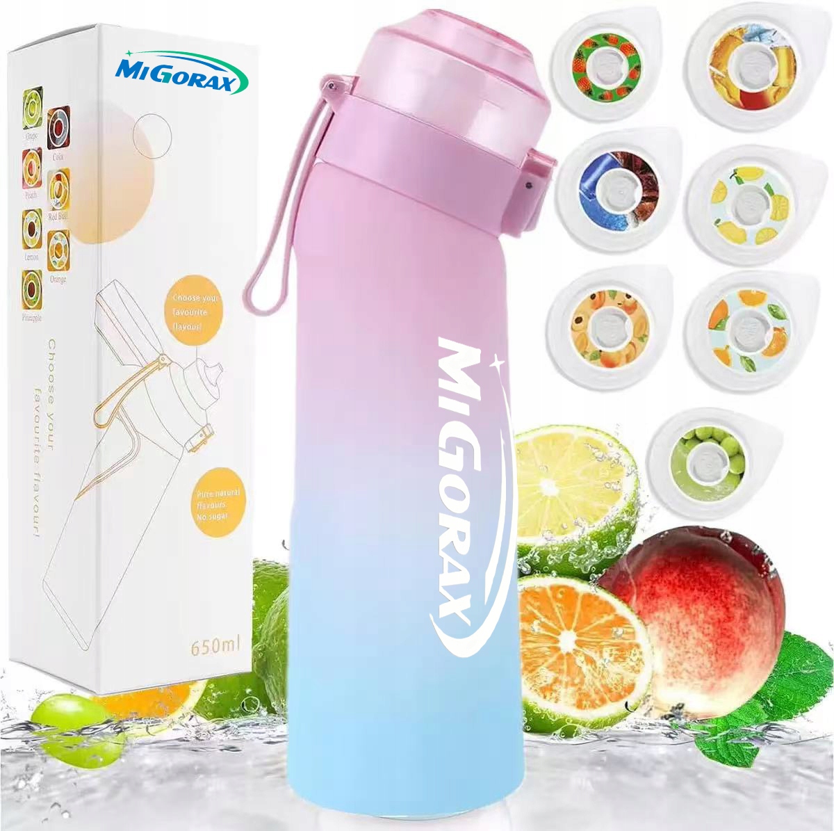 Butelka na wode gradient róż 650ml Kubek zapachowy Przyprawa butelka wody