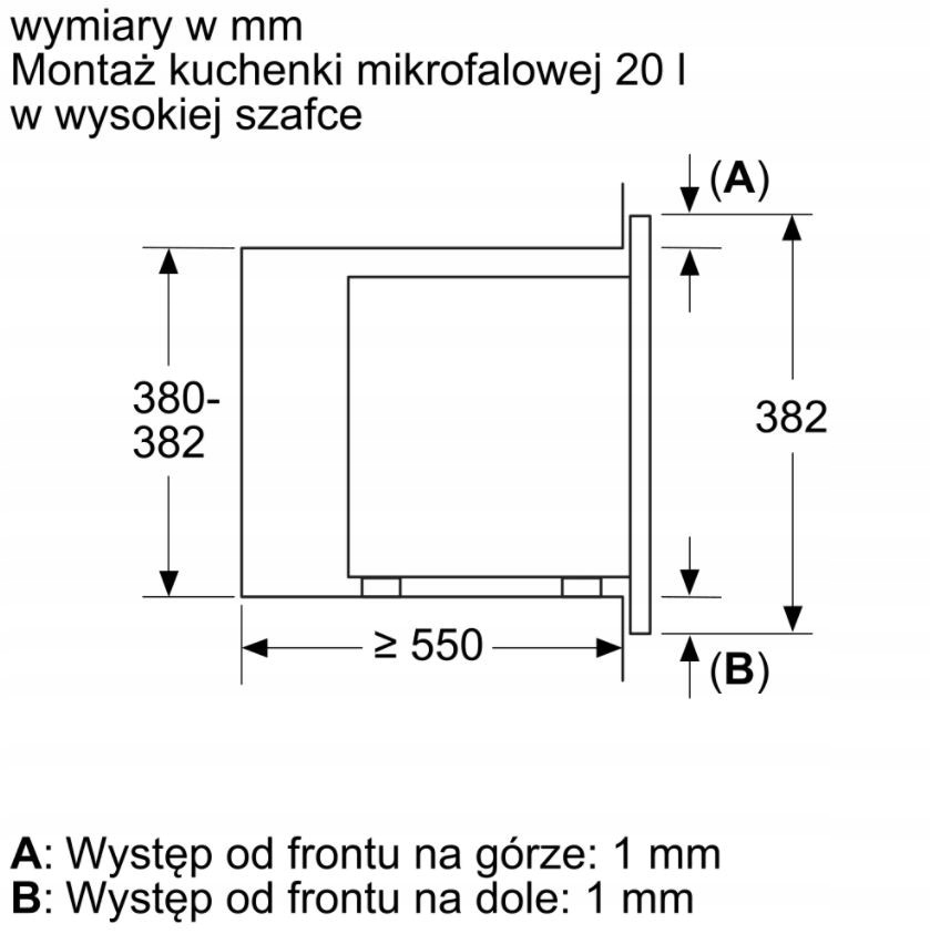 BOSCH Kuchnia mikrofalowa BEL620MB3 Pojemność 20 l