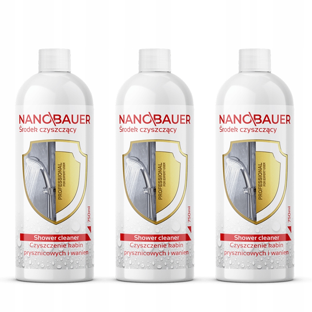 Levně 3x Zásoba Prostředek na mytí usazenin vodního kamene kabiny vany Nanobauer 750ml