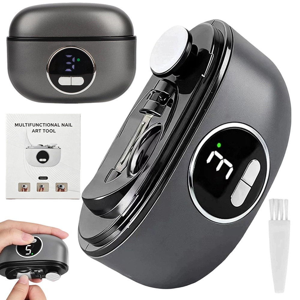 Elektrická kleštička na nehty 3v1, pilník, 3 rychlosti, tichá, Usb-c