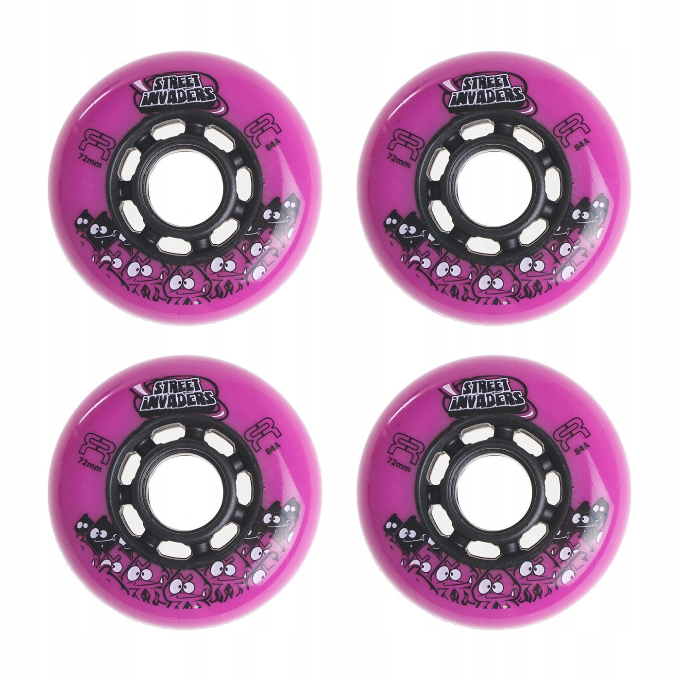 Kolečka pro kolečkové brusle Fr Street Invaders 72mm/84A Růžová 4 kusy