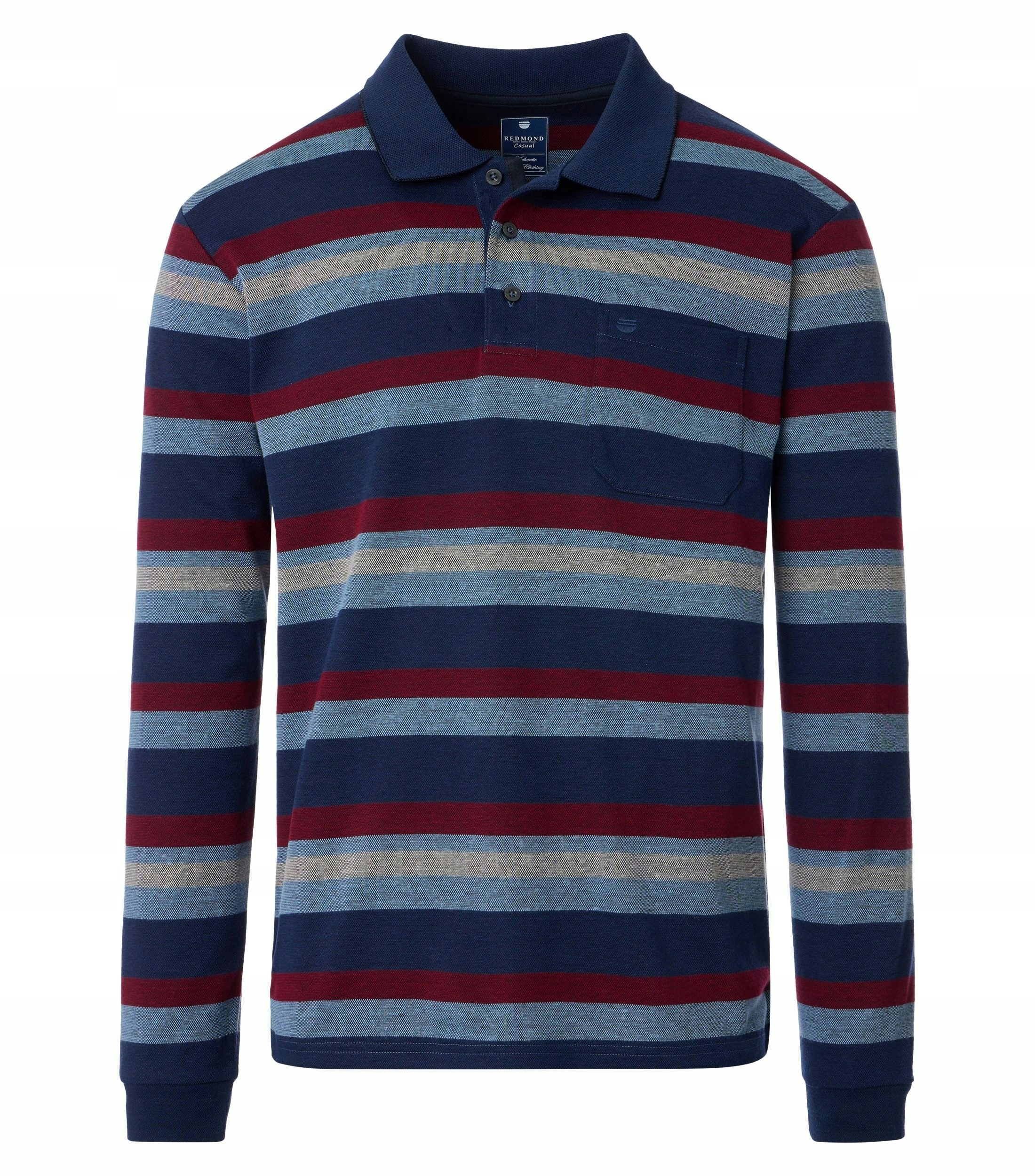 Redmond Velké Velikosti Polo Longsleeve Wash & Wear Modrý 3XL obvod 138 Cm