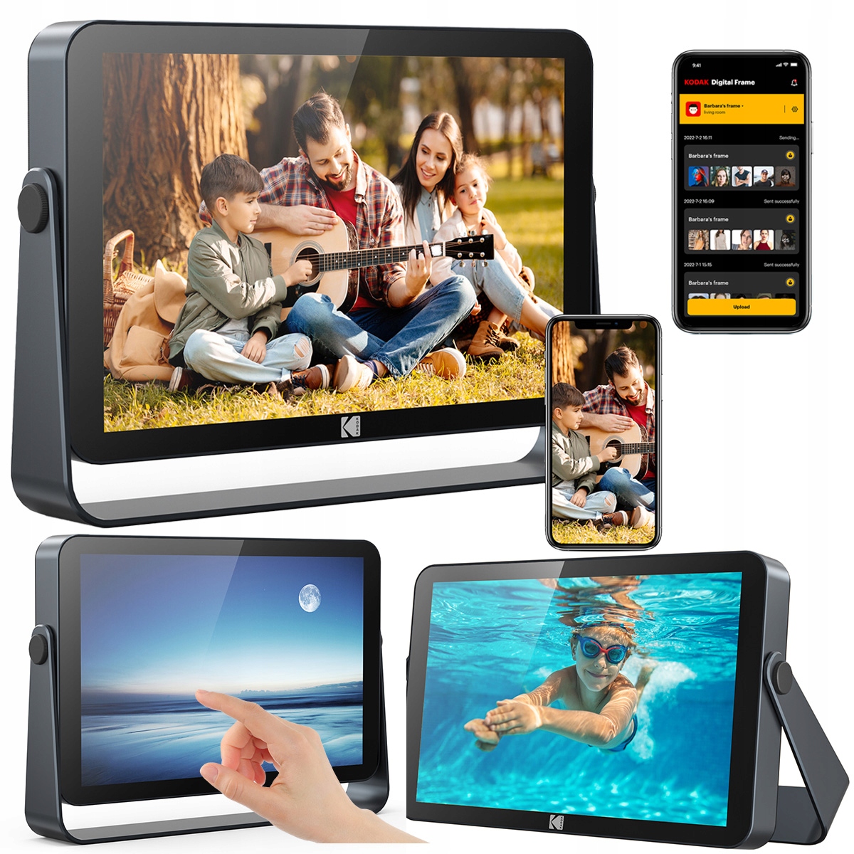Kodak Digitální Fotorámeček rámeček Dotykové fotografie filmy 10,1" RWF-109V Uhd