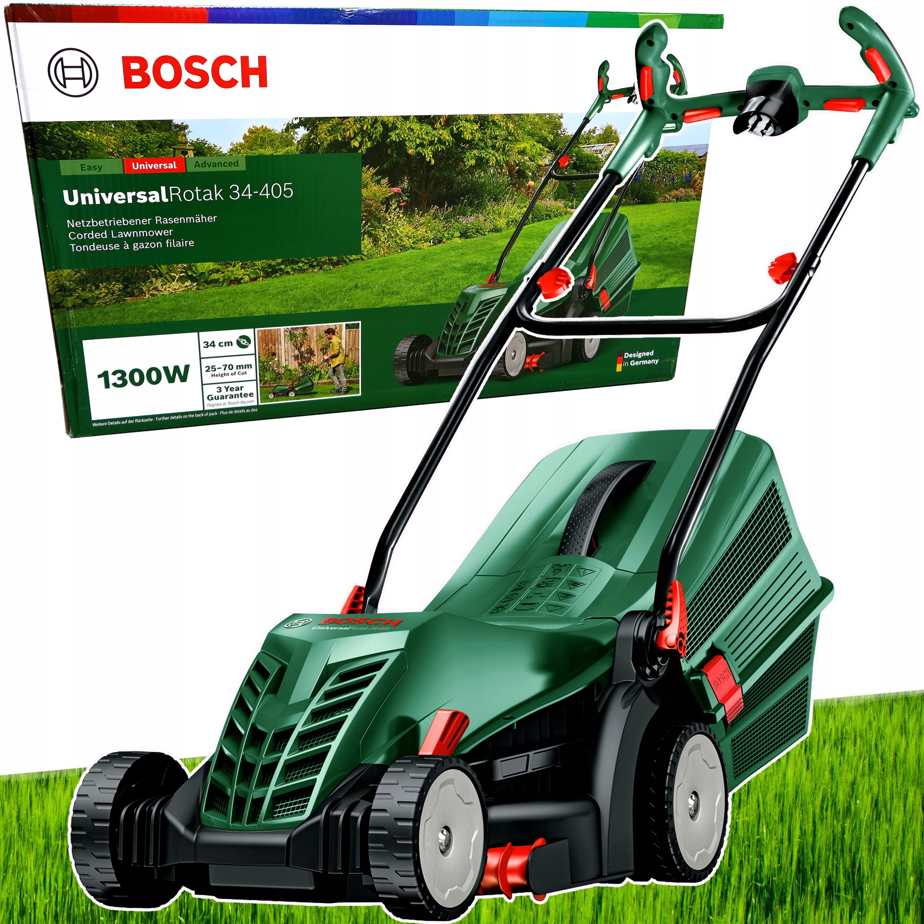 Kosiarka elektryczna 1300W 34cm 40l Bosch Universal Rotak 34-405 06008A6401