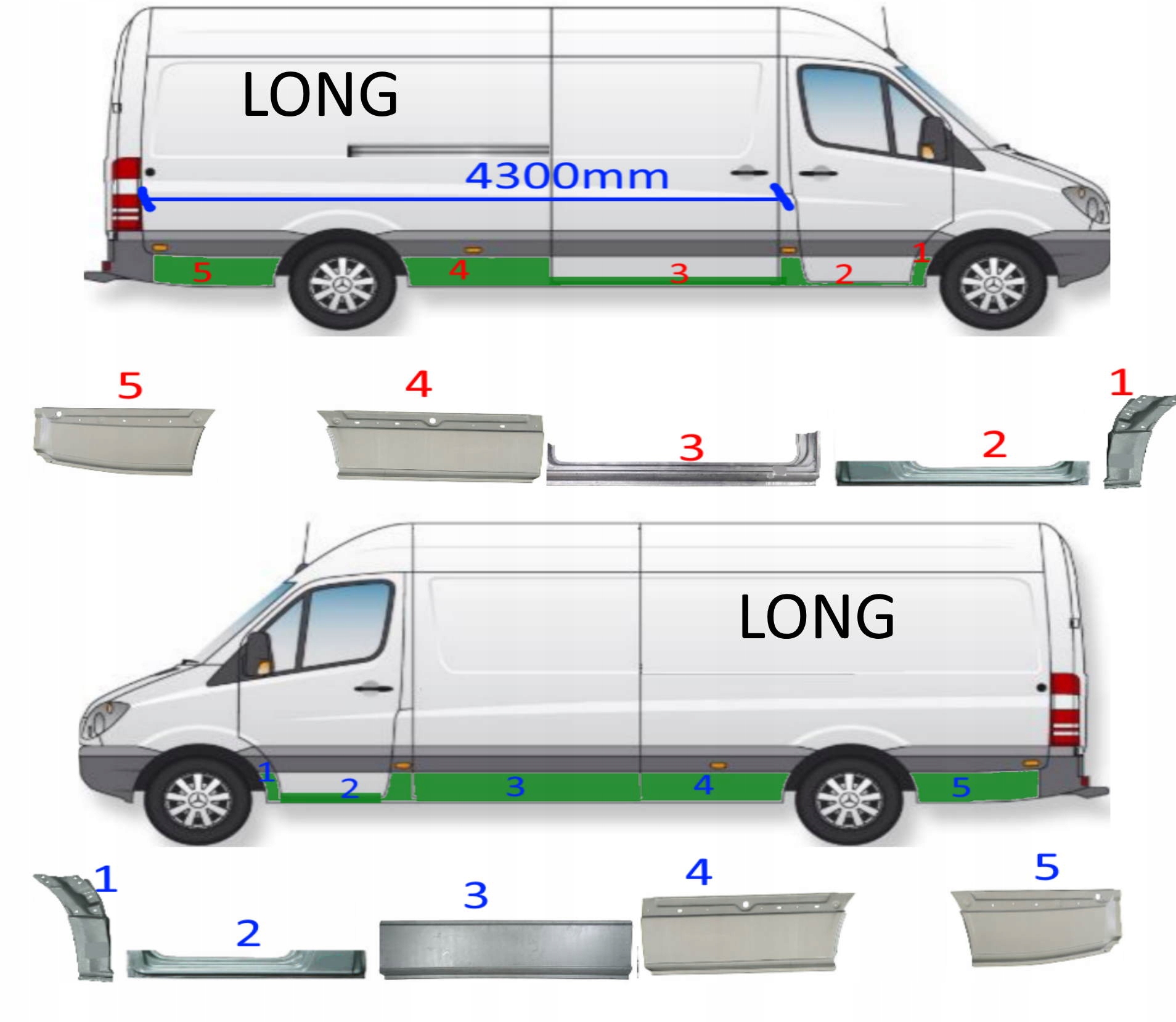 ПОРОГИ ПОРОГИ MERCEDES SPRINTER 906 VW CRAFTER 06-РЕМОНТНЫЕ РАБОТЫ WWW.AUTOBIG.PL