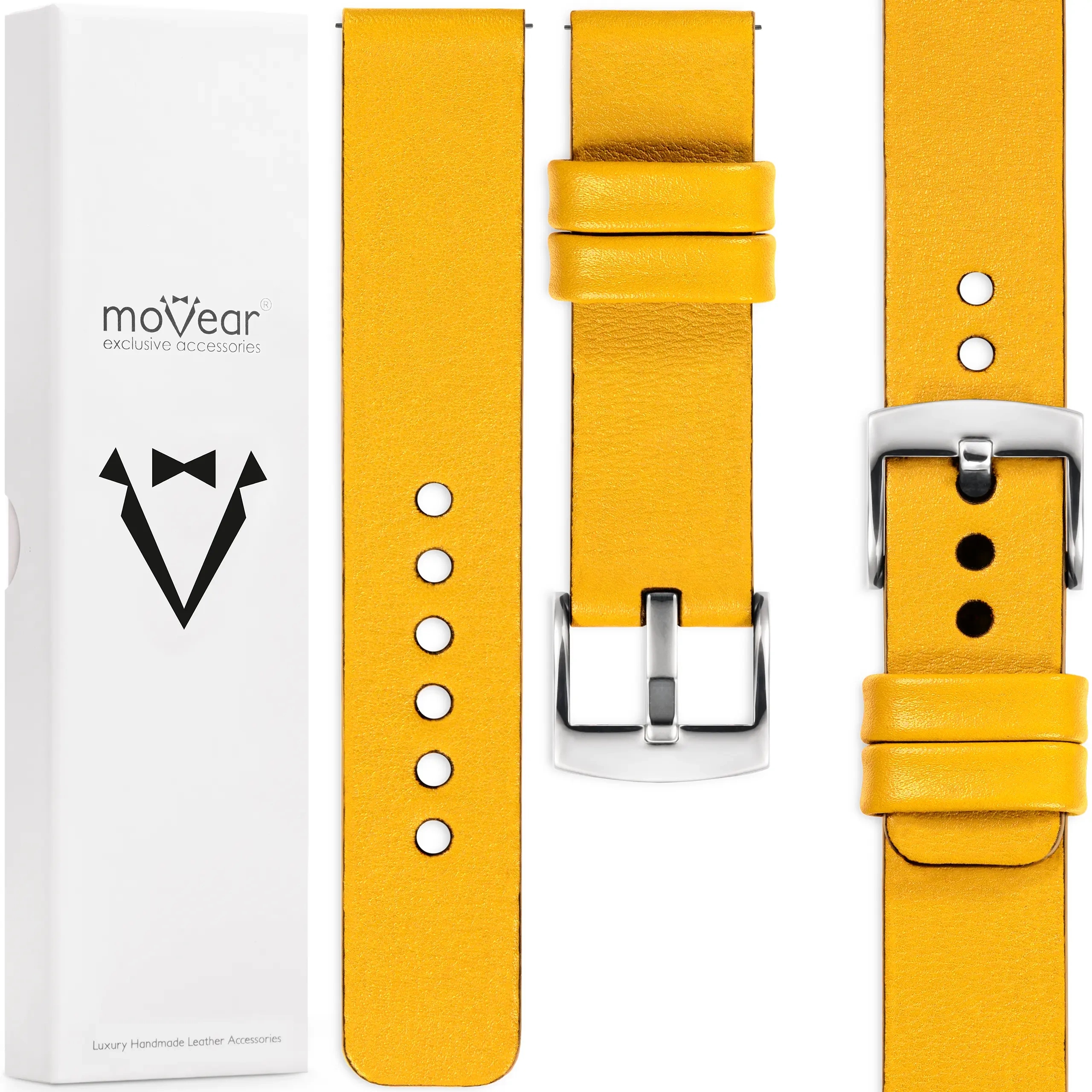 Prémiový řemínek 20 mm pro hodinky, elegantní, stylový kožený, Polský