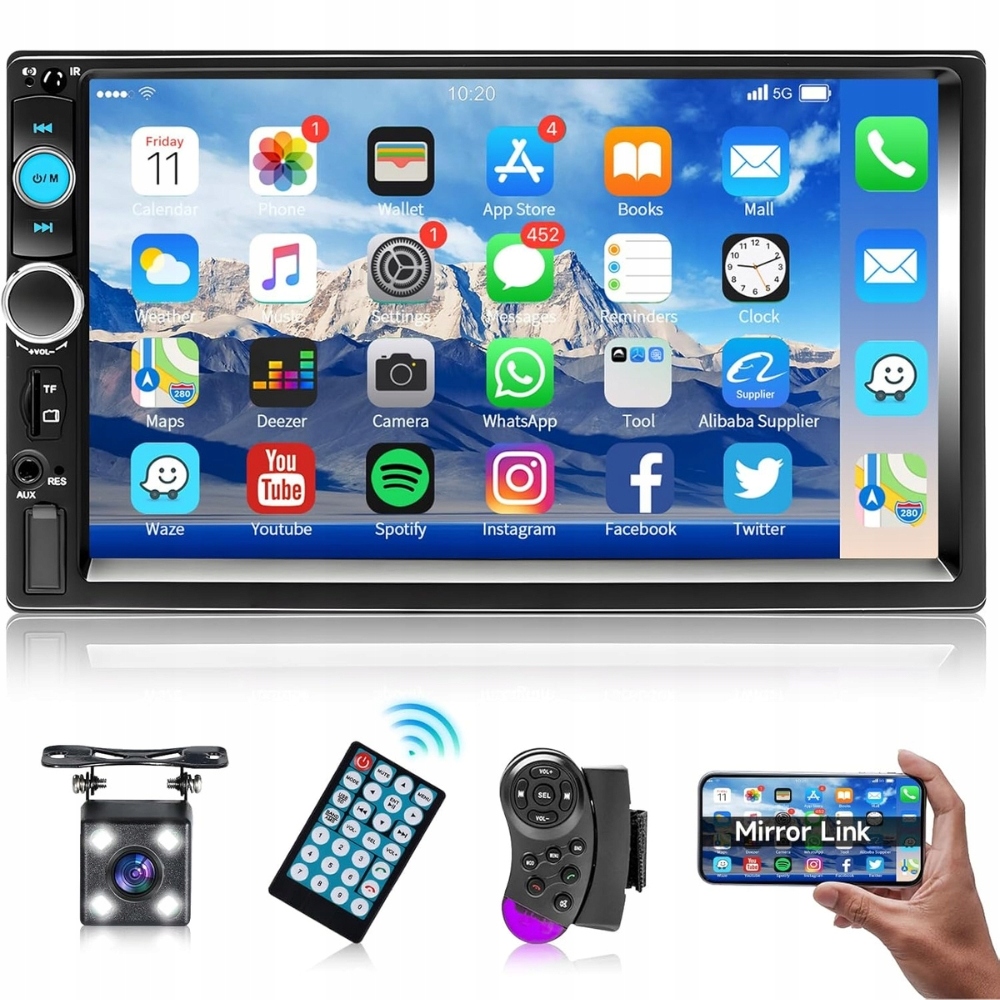 Radio samochodowe Podofo N2042A1AM24DE666 2-DIN