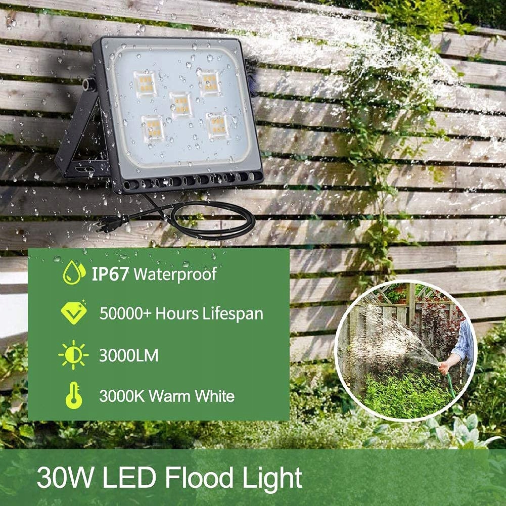 Reflektor LED Ciepły IP65 Wodoodporny Do Ogrodu Garażu 30W PAPASBOX — miniatura 2