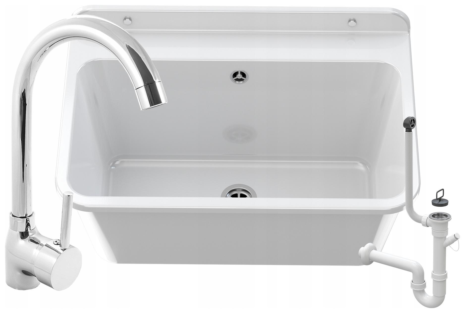 Technický Dřez velký bílý do prádelny Technická komora Large Baterie