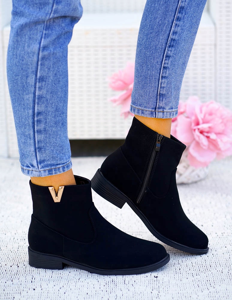 Klasyczne Zamszowe Botki Damskie Valentines 36 Rozmiar 36