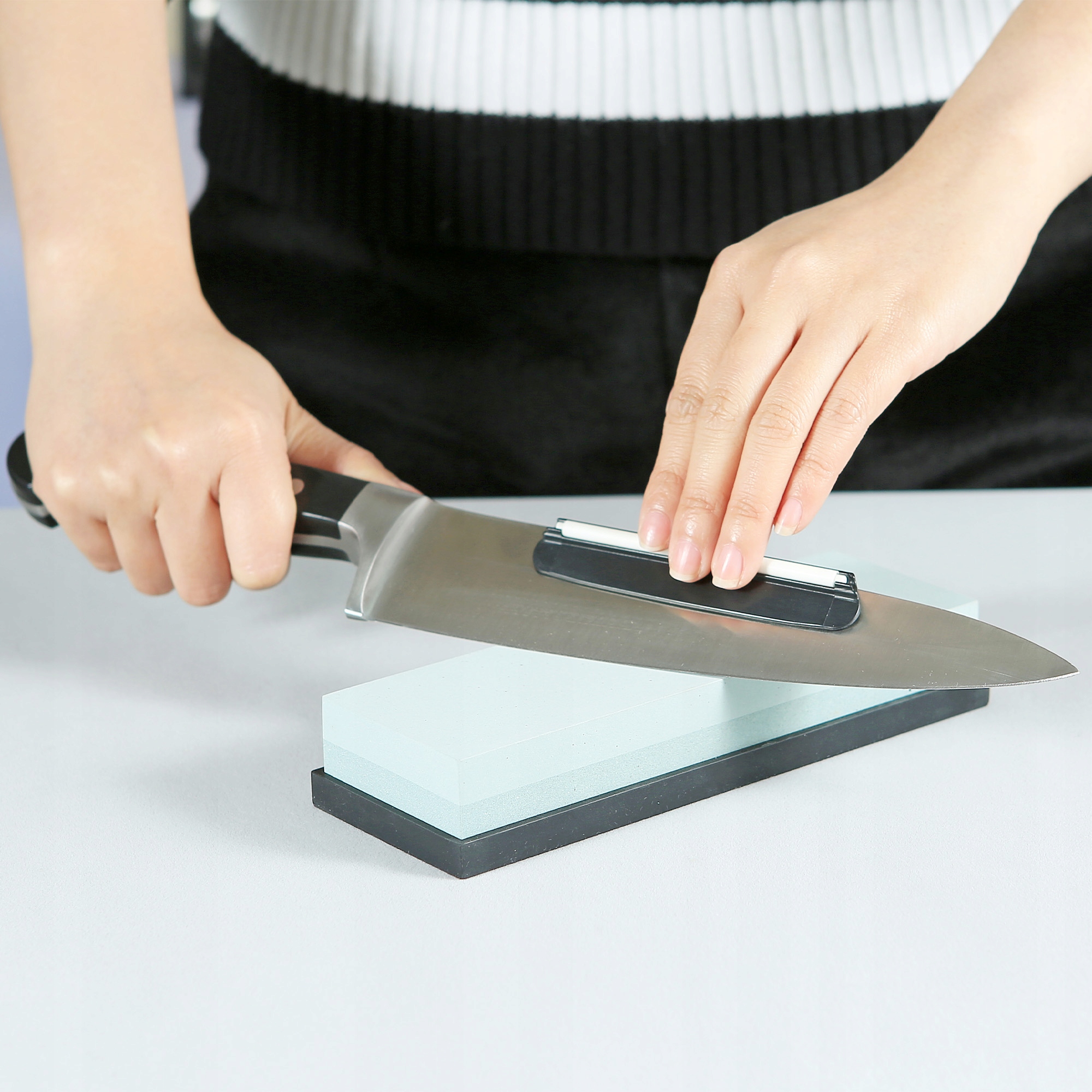 OSTRZAŁKA PODWÓJNY KAMIEŃ SZLIFIERSKI OSEŁKA DO OSTRZENIA + PROWADNICA