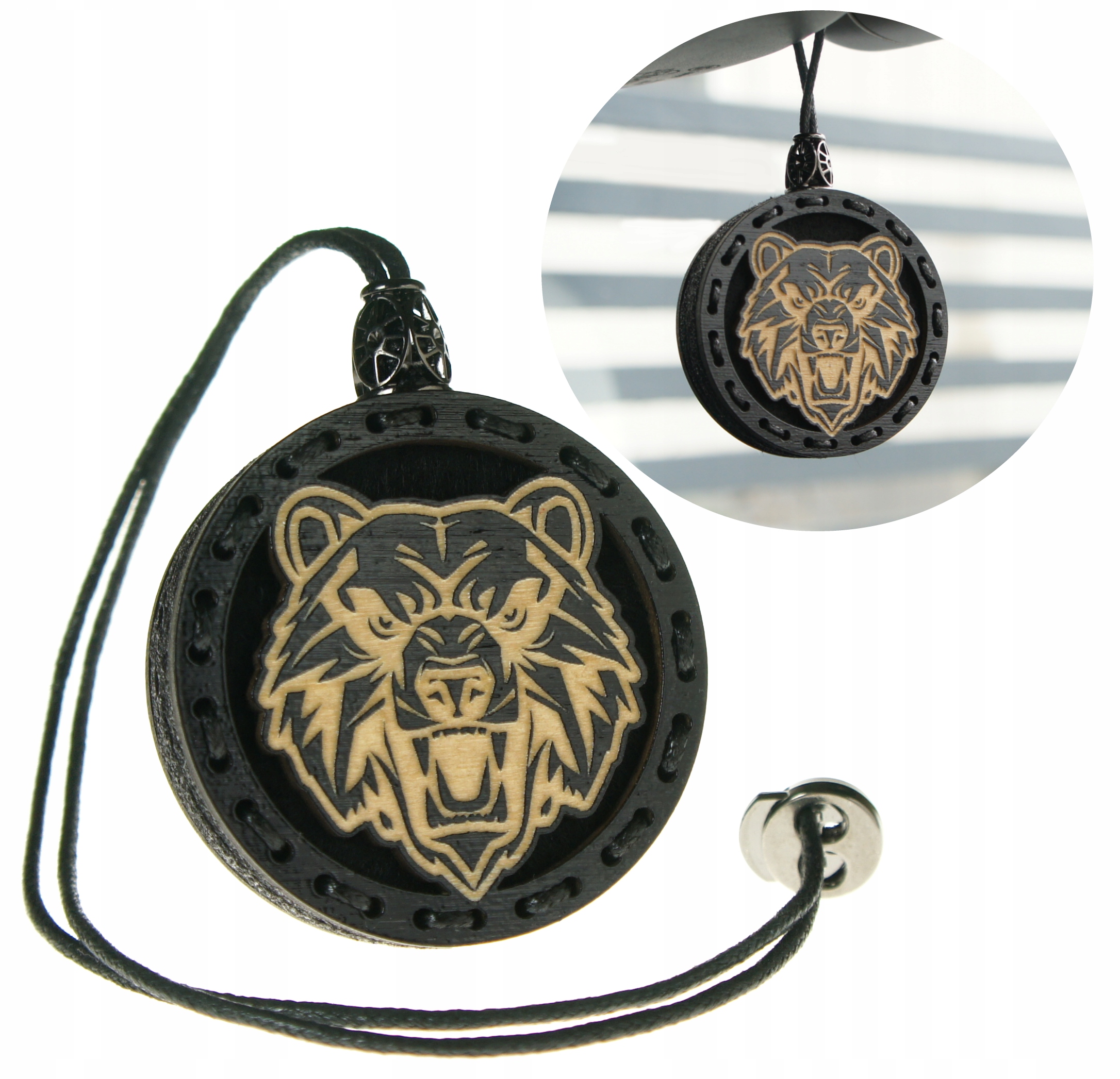 Zapach do samochodu drewniana zawieszka Deconet Black Premium Miś