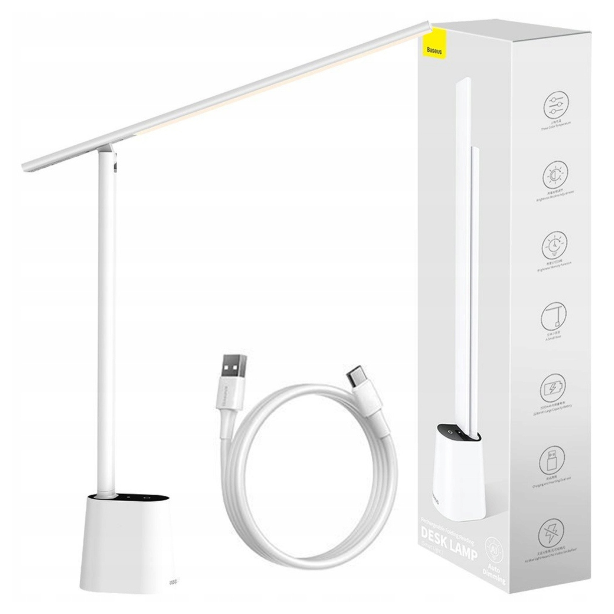 Baseus Chytrá Skládací Stolní Lampa S Baterií Pro Práci