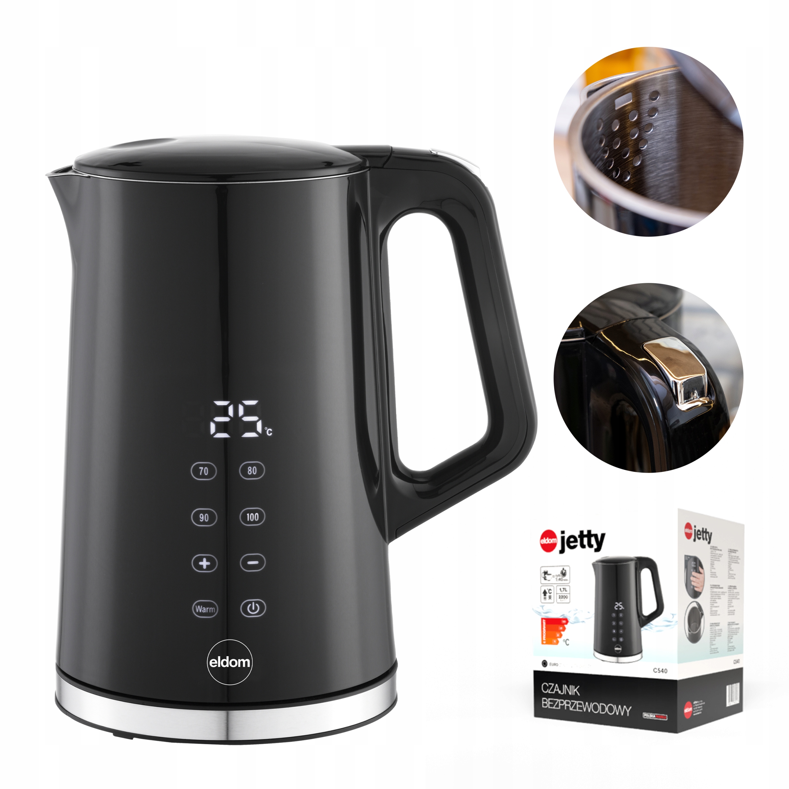 Czajnik elektryczny Eldom C540 2200 W 1,7 l czarny