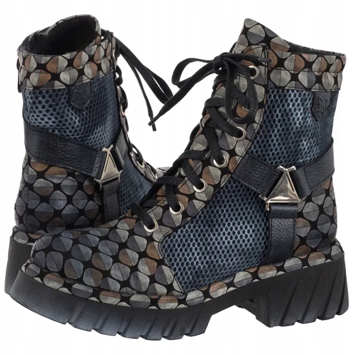 Dámské kožené boty Kanady Kotníkové Boty Maciejka Multicolor 07072-03 šedé