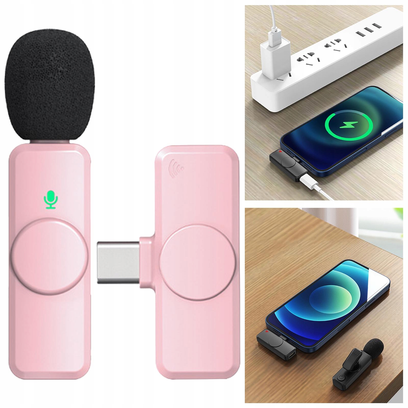 Bezprzewodowy mikrofon krawatowy 2,4G typu C dla Model Nadawanie Telefony do nauki Laptop Mikrofon