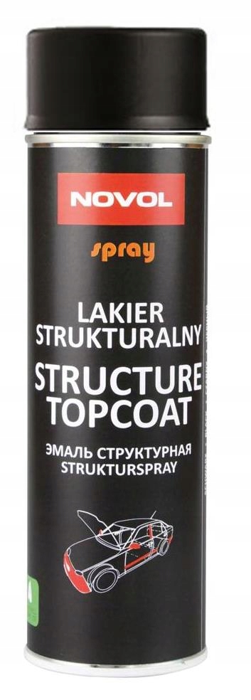 Novol Lakier Strukturalny Czarny Mat Struktura Spray 500ml