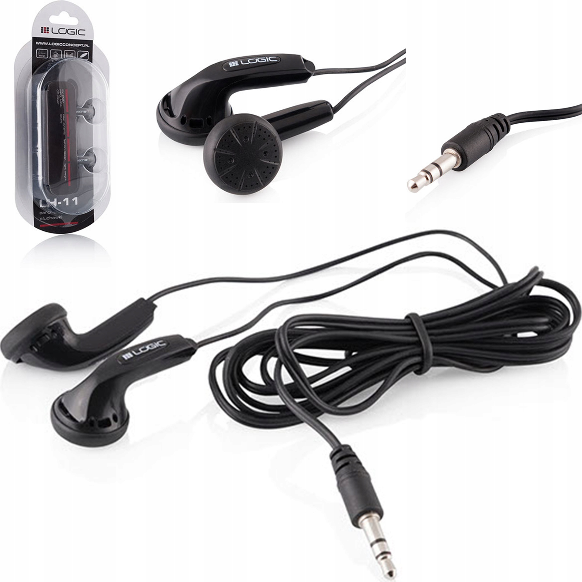 SŁUCHAWKI DOUSZNE Z PRZEWODEM O DŁUGOŚCI 120 CM - LOGIC CONCEPT LH-11 Model LH-11