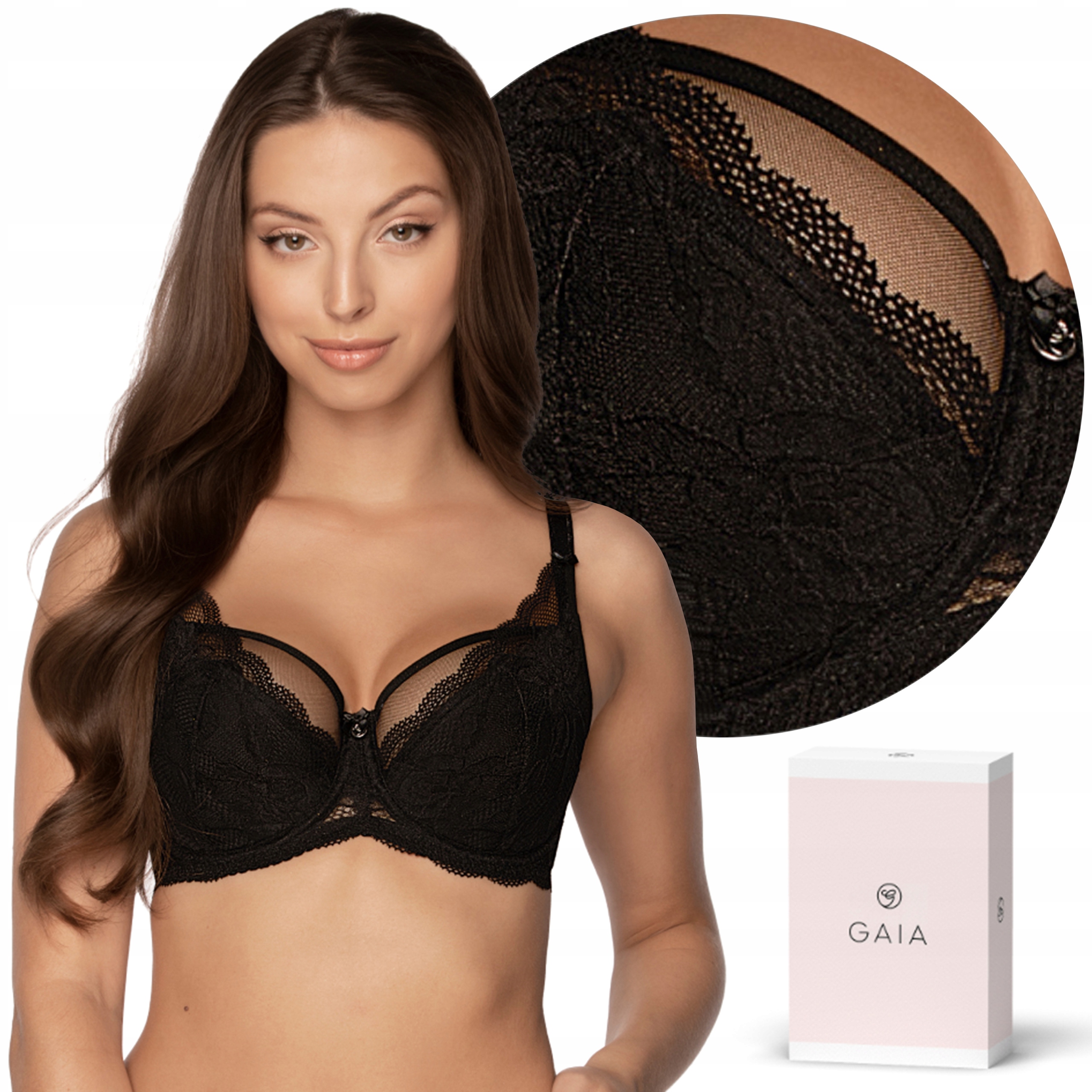 Biustonosz Semi-Soft GAIA 931 Veronika CZARNY, 90B