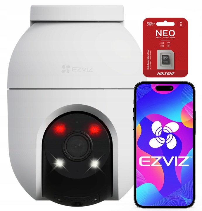 WiF otočná kamera Ezviz C8c 4K 8Mpx externí karta MicroSD 64GB