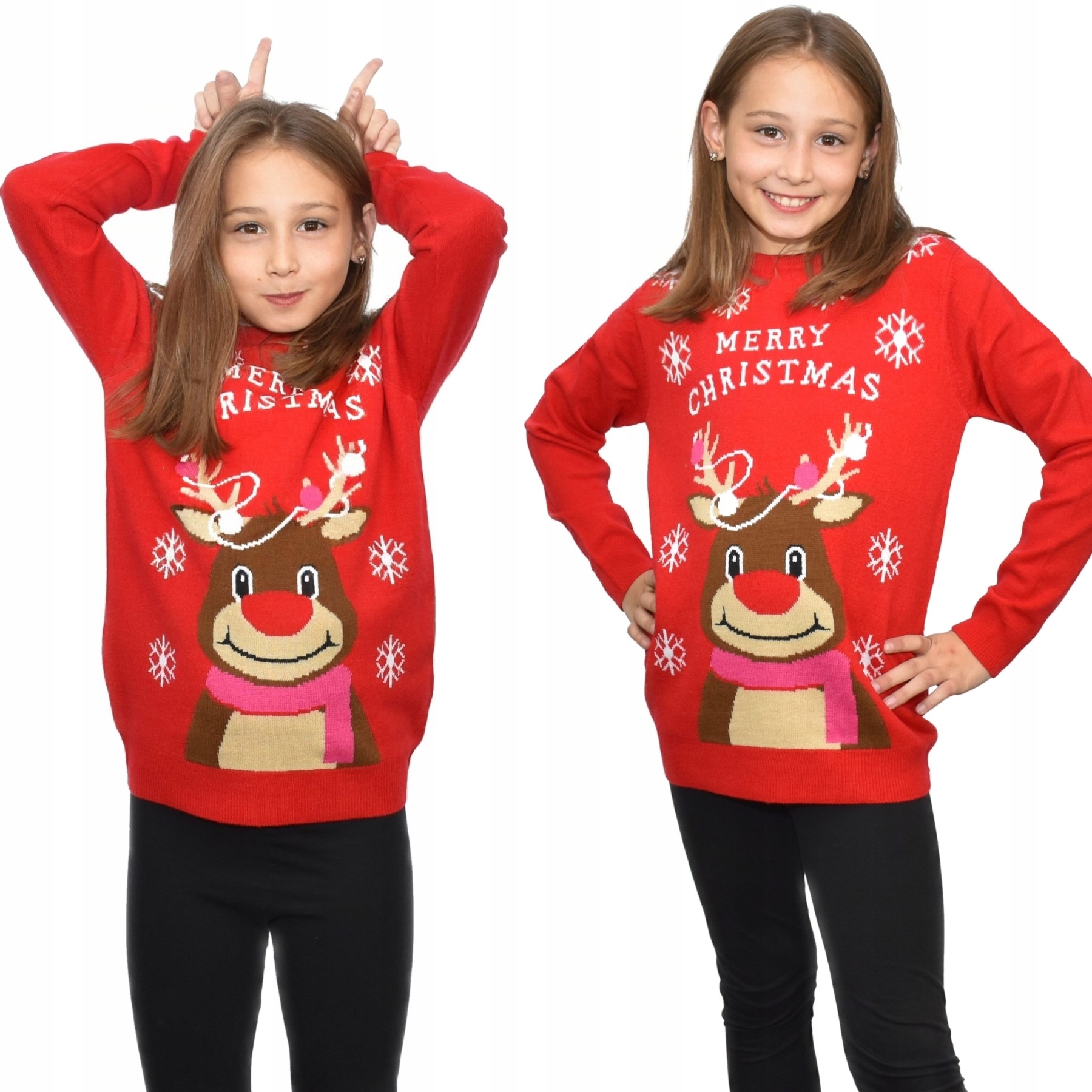 

Czerwony Sweter Świąteczny Dla Dziewczynki 7/8