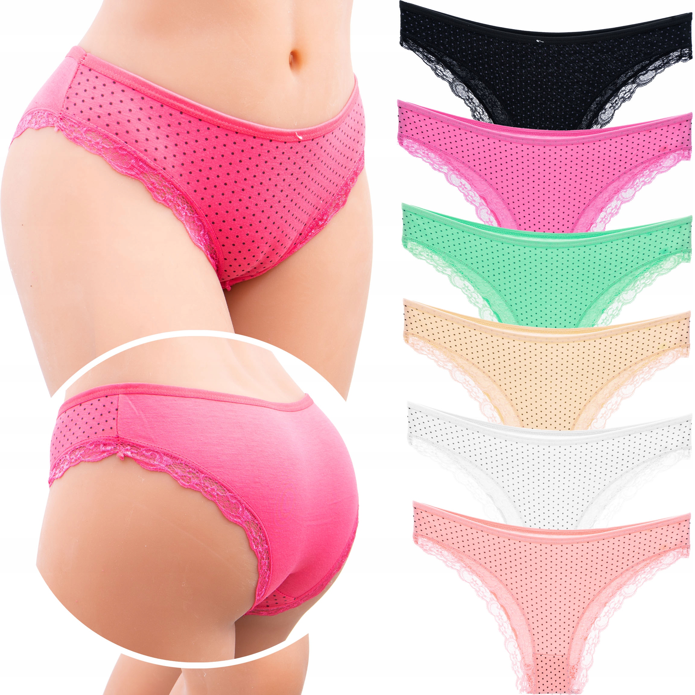 

6-pak Majtki figi damskie Bawełna Komplet