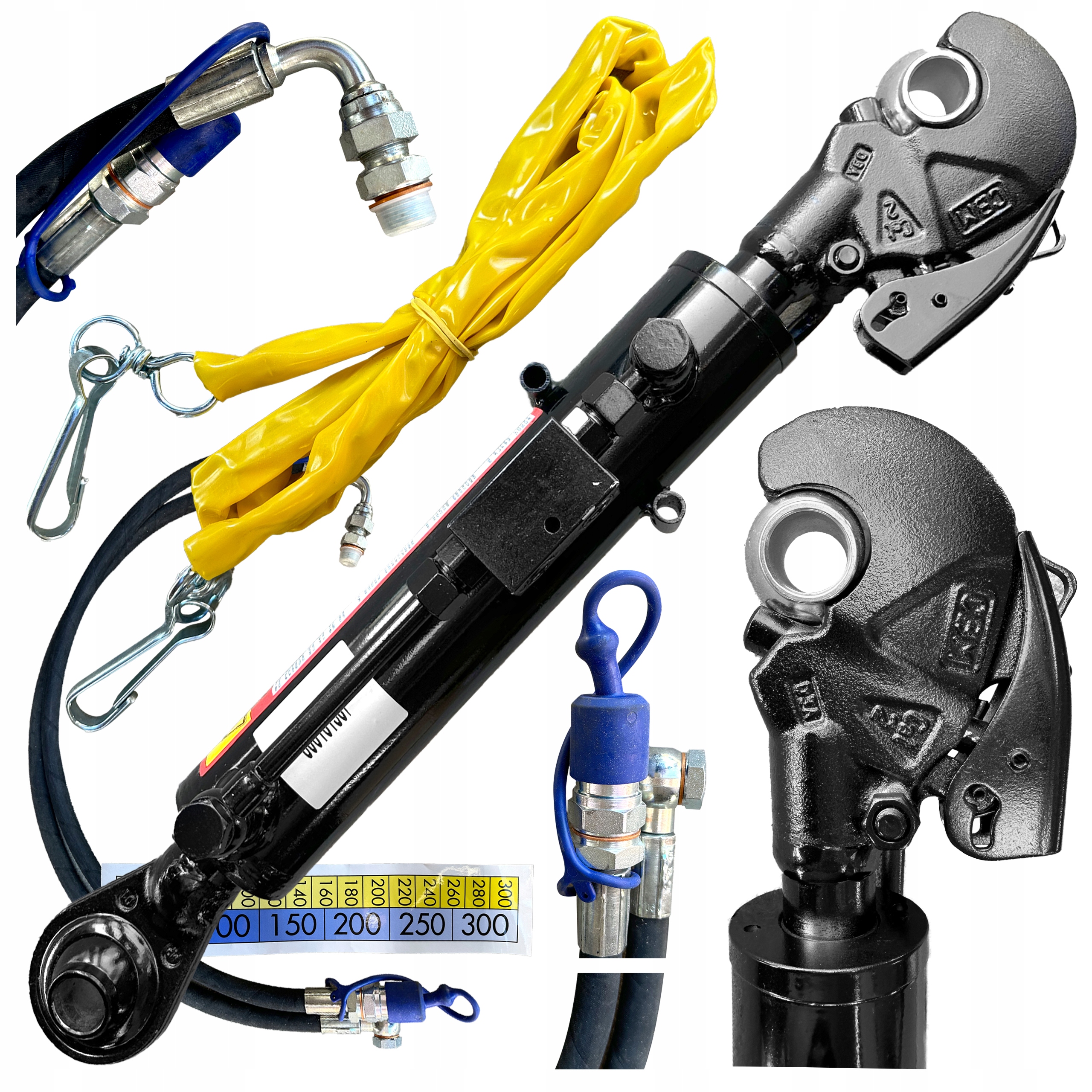 ŁĄCZNIK HYDRAULICZNY KAT 2 ŚRUBA RZYMSKA HAK CBM 580MM-820MM SKOK