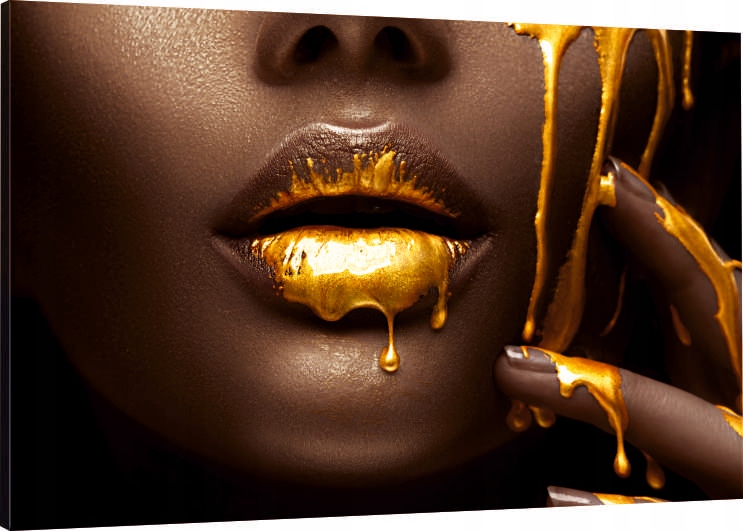 

Obraz Na Płótnie złote usta kobieta 100x70 Wybór