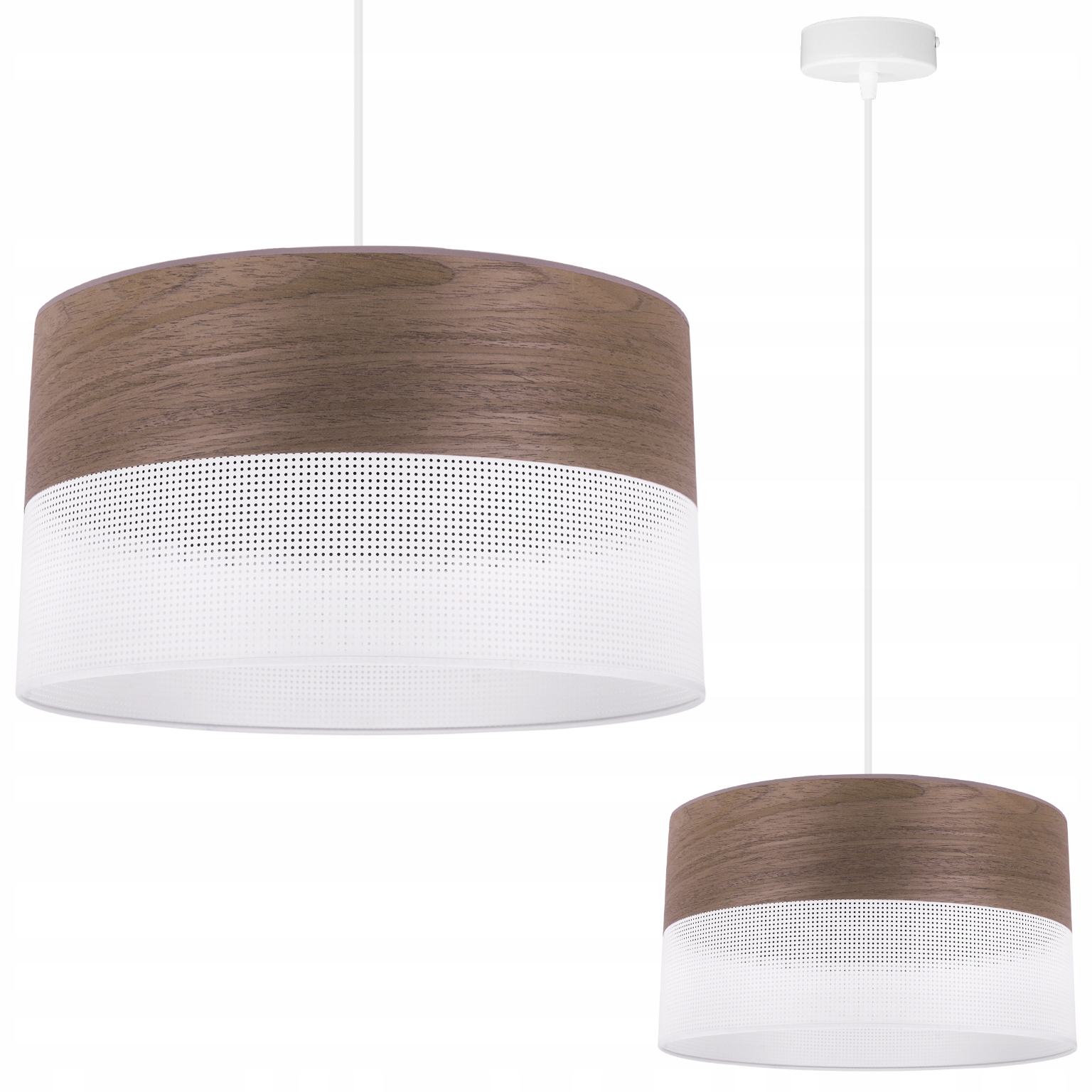 Závěsné Stropní Svítidlo Elegantní S Stínítkem Do Obývacího Pokoje, Dýha, Ořech