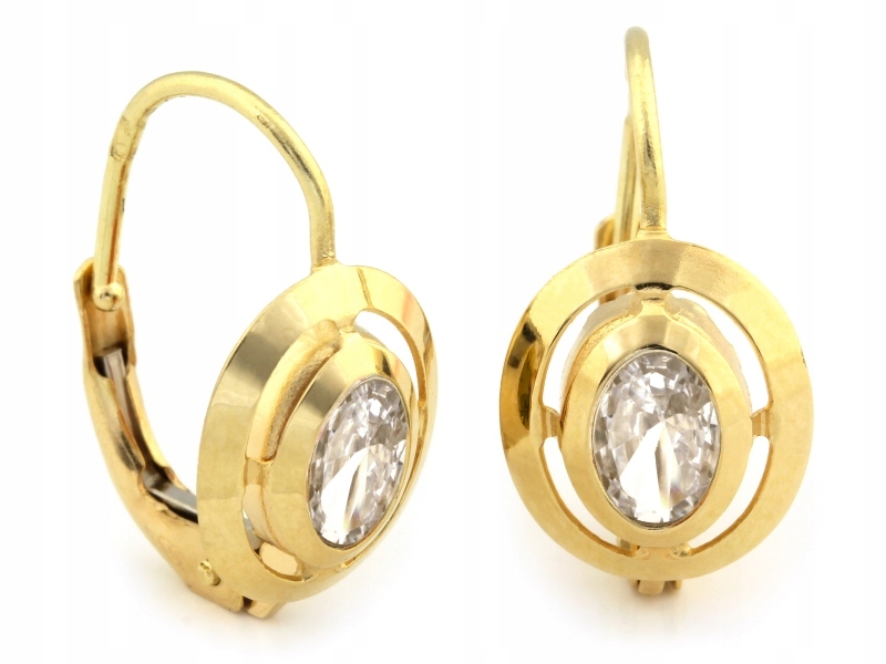 Náušnice 585 anglické s bílou zirkonií jako dárek