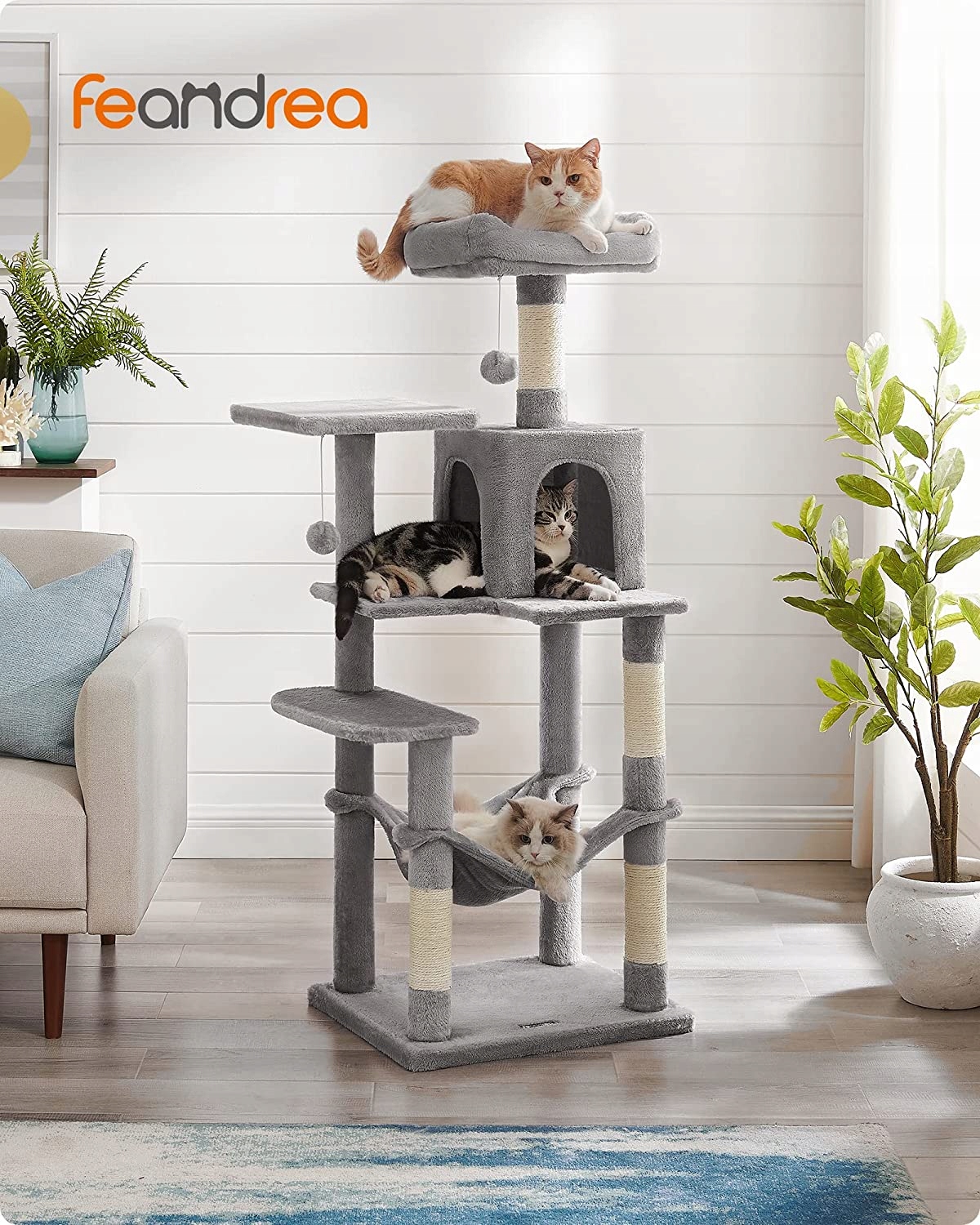 Levně Drapak Pro Kočky Velký XL Pelíšek Věž Sloupek Domeček 143 cm Stromek Premium