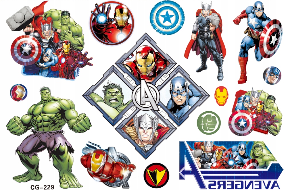 

Tatuaże zmywalne dla dzieci Avengers CG229