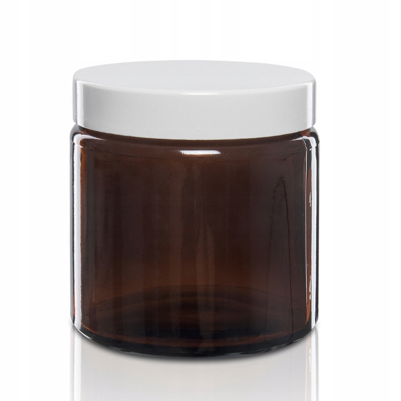 

Słoik szklany brązowy 120ml z nakrętką białą
