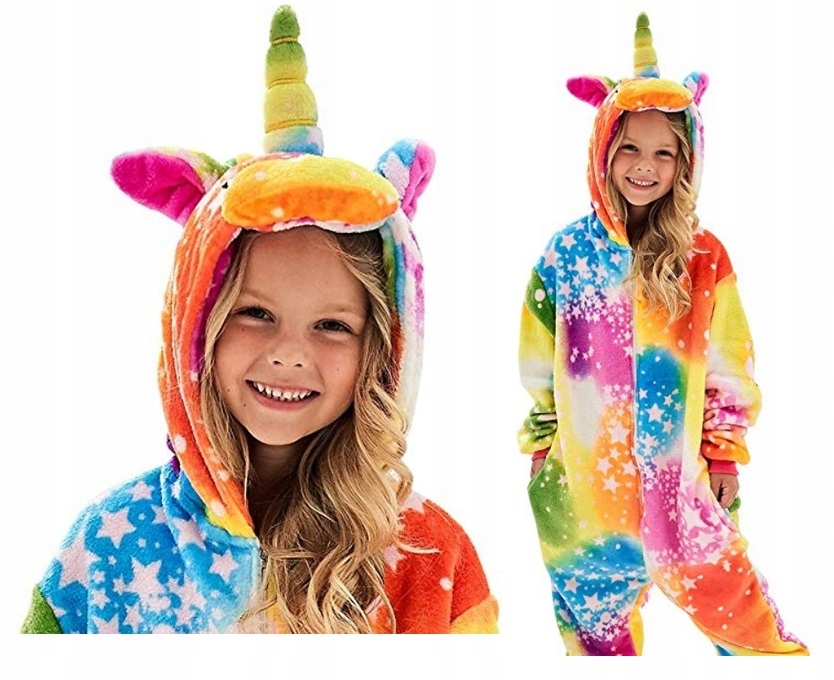 

Piżama Dla Dzieci Tęczowy Jednorożec Onesie 120